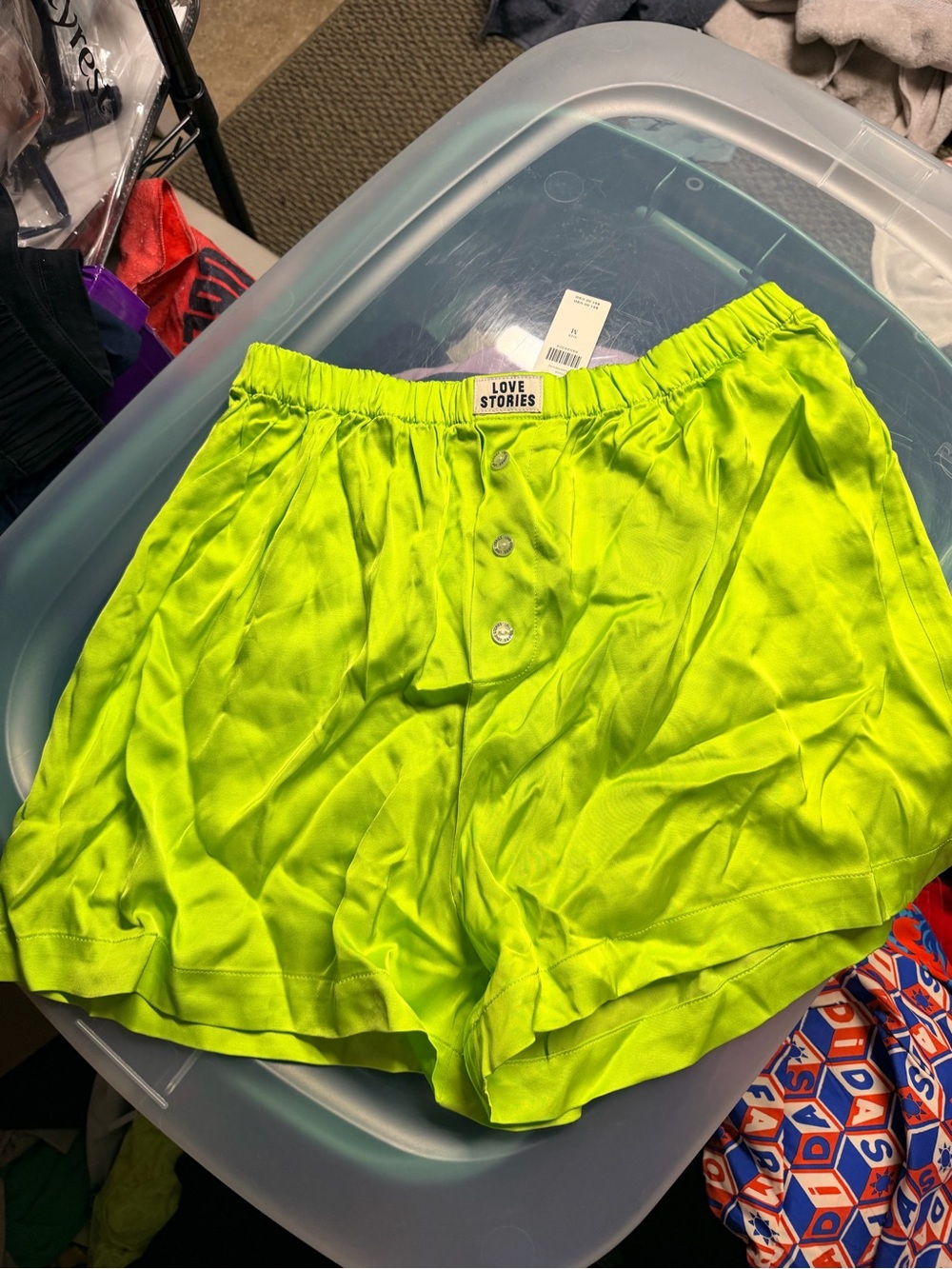 Love Stories High-Waist Lounge Shorts in Neon Lime
